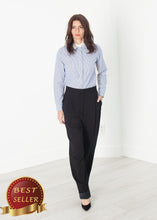 Load image into Gallery viewer, Longsleeve Blouse in Blue Stripe - thangtv01737 (4517927518267)
