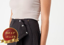 Load image into Gallery viewer, Wrap Snap Skirt in Black - thangtv01737 (4517928271931)