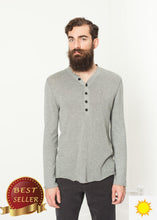 Load image into Gallery viewer, Garbo Henley in Grey - thangtv01737 (4517880987707)