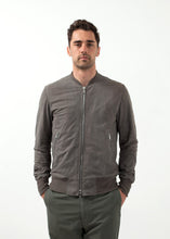 Load image into Gallery viewer, Leather Bomber Jacket in Dust - thangtv01737 (4517973917755)