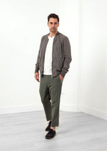 Load image into Gallery viewer, Leather Bomber Jacket in Dust - thangtv01737 (4517973917755)