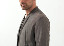 Load image into Gallery viewer, Leather Bomber Jacket in Dust - thangtv01737 (4517973917755)