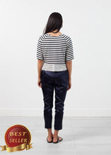 Load image into Gallery viewer, Sleeve Top in Navy Stripe - thangtv01737 (4517927649339)