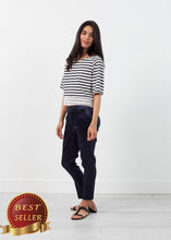 Load image into Gallery viewer, Sleeve Top in Navy Stripe - thangtv01737 (4517927649339)