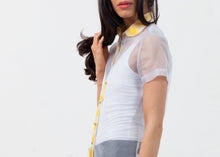 Load image into Gallery viewer, Sheer Button-Up Blouse in Pale Blue - thangtv01737 (4517973688379)