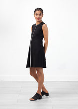 Load image into Gallery viewer, Neoprene Flower Dress in Black - thangtv01737 (4517953044539)