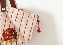Load image into Gallery viewer, Woven Oversized Tote in Red Stripe - thangtv01737 (4517933547579)