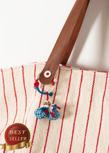 Load image into Gallery viewer, Woven Oversized Tote in Red Stripe - thangtv01737 (4517933547579)