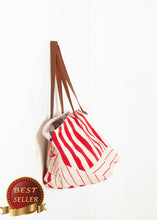 Load image into Gallery viewer, Woven Oversized Tote in Red Stripe - thangtv01737 (4517933547579)