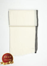 Load image into Gallery viewer, Edged Wool Scarf in Off White - thangtv01737 (4517894979643)
