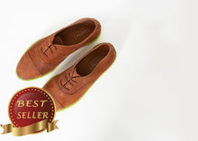 Load image into Gallery viewer, Suede Oxford in Natural/Lime - thangtv01737 (4517879283771)