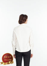 Load image into Gallery viewer, Trim Collar Poplin Blouse in Off White - thangtv01737 (4517893341243)