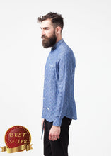 Load image into Gallery viewer, Linen Button Up in Blue Diamond - thangtv01737 (4517887443003)
