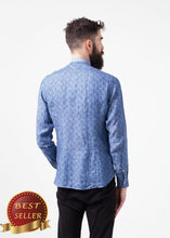Load image into Gallery viewer, Linen Button Up in Blue Diamond - thangtv01737 (4517887443003)

