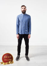 Load image into Gallery viewer, Linen Button Up in Blue Diamond - thangtv01737 (4517887443003)
