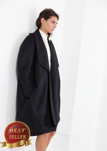 Load image into Gallery viewer, Shahmeena Cocoon Coat in Black - thangtv01737 (4517892816955)
