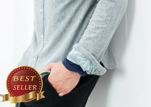 Load image into Gallery viewer, Kasuri Jersey Button-Up in Blue Grey - thangtv01737 (4517912019003)
