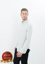 Load image into Gallery viewer, Kasuri Jersey Button-Up in Ivory/Black - thangtv01737 (4517911855163)
