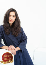 Load image into Gallery viewer, Sateen Trench in Navy - thangtv01737 (4517894881339)
