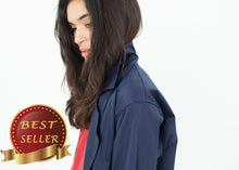 Load image into Gallery viewer, Sateen Trench in Navy - thangtv01737 (4517894881339)
