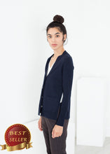 Load image into Gallery viewer, Square Cardigan in Navy - thangtv01737 (4517922603067)
