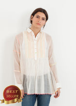 Load image into Gallery viewer, Sheer Rainbow Blouse in White - thangtv01737 (4517932236859)
