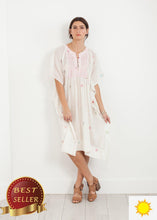 Load image into Gallery viewer, Floral Tent Dress in White - thangtv01737 (4517932531771)
