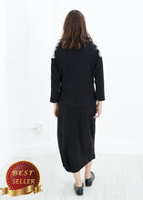 Load image into Gallery viewer, Contrast Felted Sweater in Black - thangtv01737 (4517922734139)

