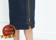 Load image into Gallery viewer, Contrast Zipper Skirt in Navy - thangtv01737 (4517921587259)
