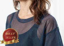 Load image into Gallery viewer, Mesh Over Dress in Navy - thangtv01737 (4517905956923)
