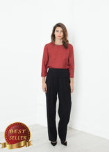 Load image into Gallery viewer, Pleated Waistband Trouser in Black - thangtv01737 (4517923127355)
