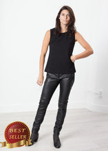Load image into Gallery viewer, Leather Panel Trouser in Black - thangtv01737 (4517880004667)
