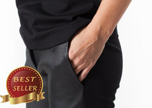 Load image into Gallery viewer, Leather Panel Trouser in Black - thangtv01737 (4517880004667)
