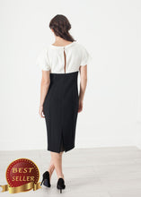 Load image into Gallery viewer, Pearl Fastened Dress in Cream/Black - thangtv01737 (4517930532923)

