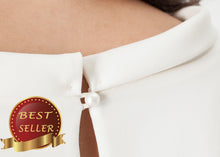 Load image into Gallery viewer, Pearl Fastened Dress in Cream/Black - thangtv01737 (4517930532923)
