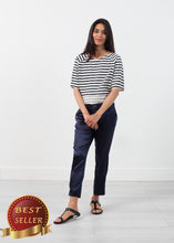 Load image into Gallery viewer, Sleeve Top in Navy Stripe - thangtv01737 (4517927649339)
