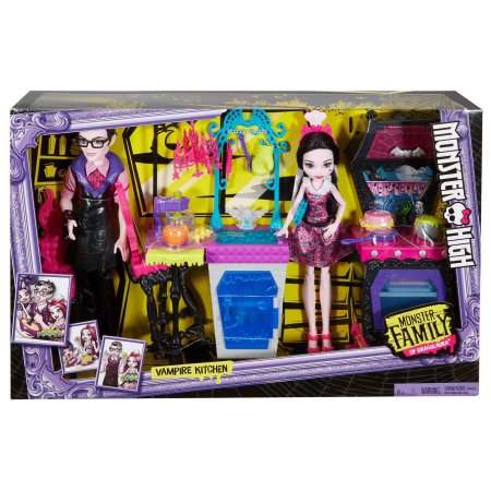 Monster High Monster Family Vampire Kitchen Playset and 2-Pack Dolls (5041643290683)