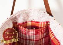 Load image into Gallery viewer, Woven Oversized Tote in Red Stripe - thangtv01737 (4517933547579)
