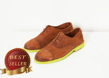Load image into Gallery viewer, Suede Oxford in Natural/Lime - thangtv01737 (4517879283771)
