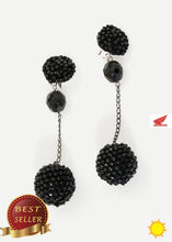 Load image into Gallery viewer, Drop Cluster Earring in Black - thangtv01737 (4517903335483)
